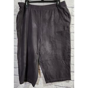 Suprema Black Gray Faded/Washed Out Cropped Pull On Pants 0XWP 14/16WP Stretch
